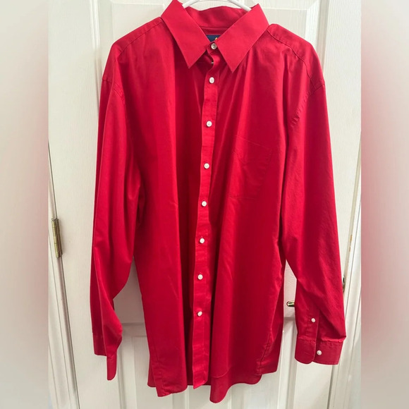 Tailored Culture Stafford Travel Performance Super Shirt Regular Fit Men’s Red - Picture 1 of 7
